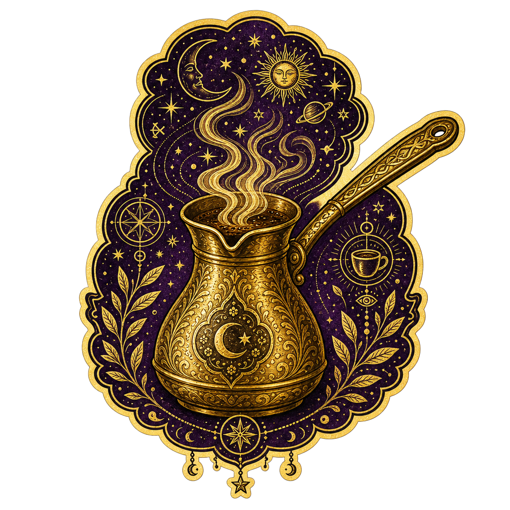 Ornate mystical Turkish cezve talisman