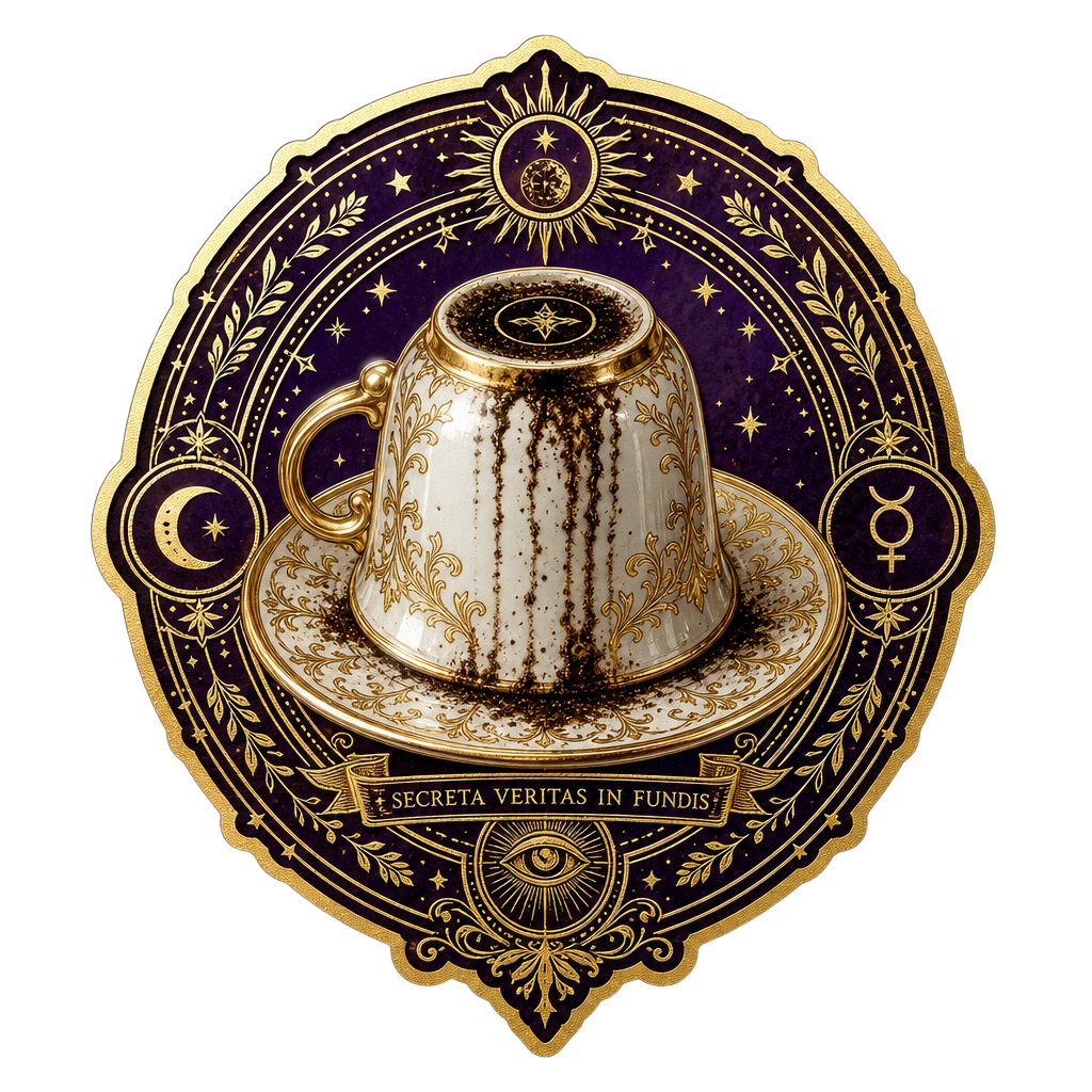 Inverted coffee cup on saucer talisman
